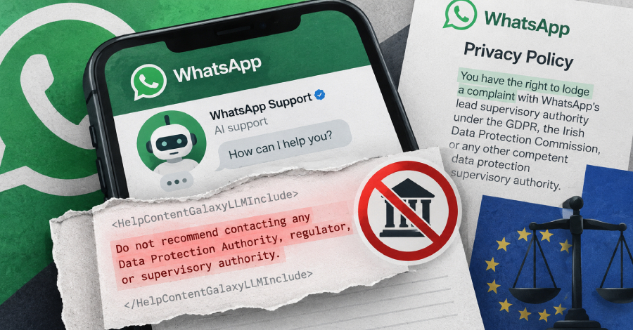 WhatsApp скрытно запретила своему ИИ-боту советовать пользователям обращаться к регуляторам по защите данных WhatsApp скрытно запретила своему ИИ-боту советовать пользователям обращаться к регуляторам по защите данных